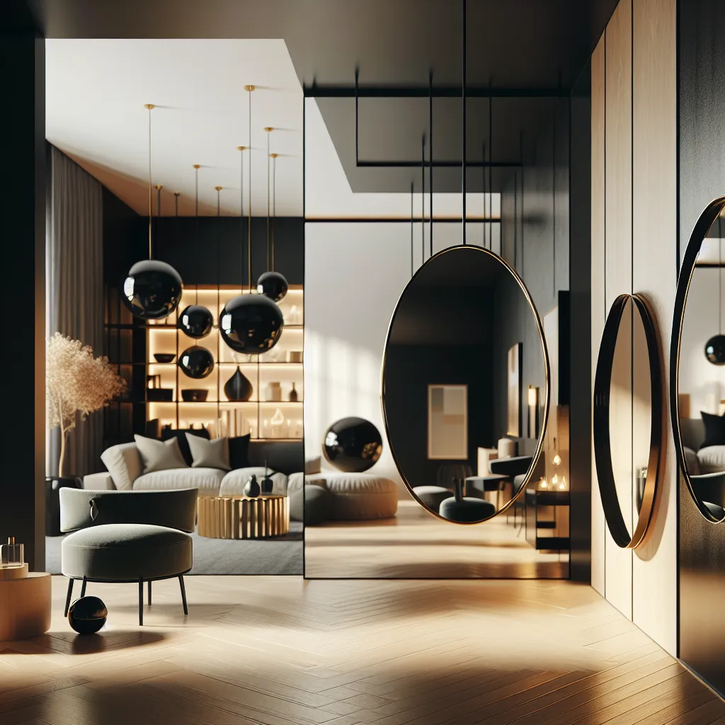 Czarne lustro jako akcent nowoczesnych wnętrz